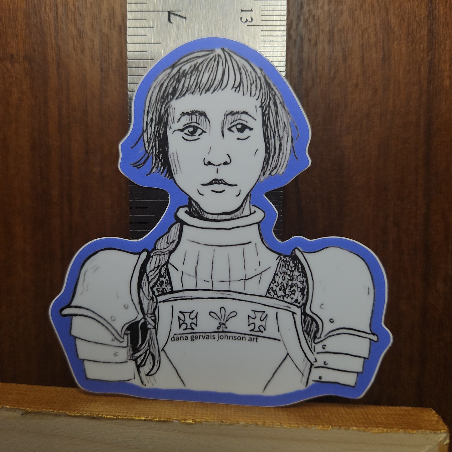 Joan of Arc illustrated vinyl sticker