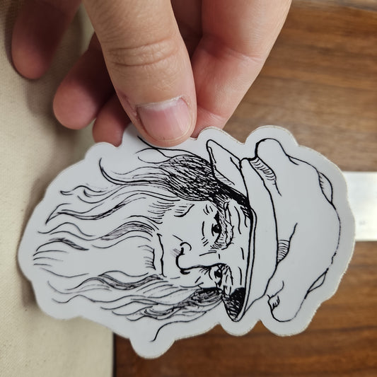 Leonardo da Vinci illustrated vinyl sticker