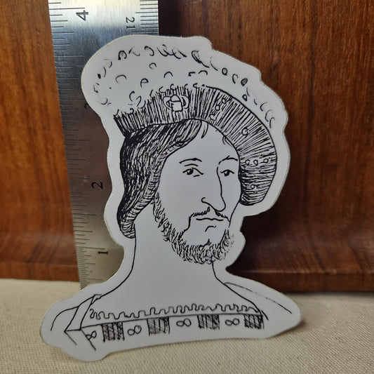 King Francis I illustrated vinyl sticker