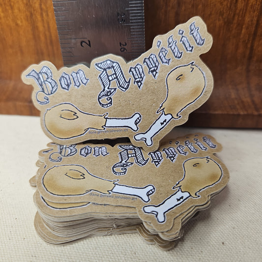 Bon Appetit /Turkey leg kraft paper sticker